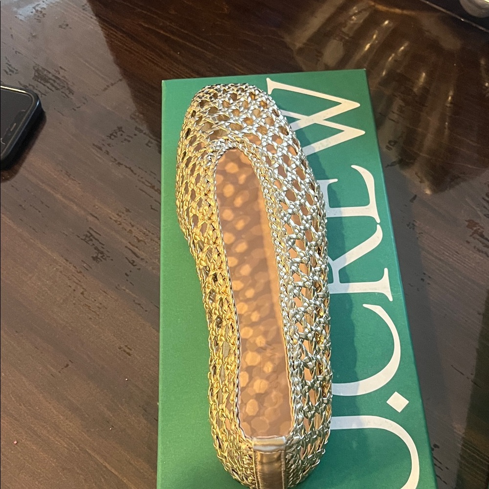 J. Crew Gold Woven Flats